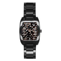 Brown Freedom  Stainless Steel Barrel Watch