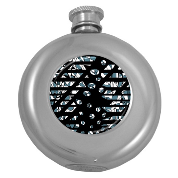 Blue freedom Round Hip Flask (5 oz)