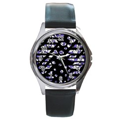 Purple Freedom Round Metal Watch