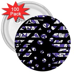 Purple Freedom 3  Buttons (100 Pack)  by Valentinaart