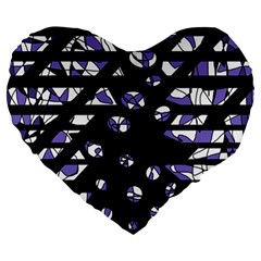 Purple Freedom Large 19  Premium Heart Shape Cushions