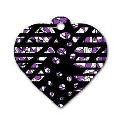 Violet Freedom Dog Tag Heart (one Side) by Valentinaart