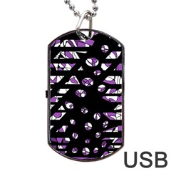 Violet Freedom Dog Tag Usb Flash (one Side) by Valentinaart