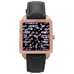 Violet Freedom Rose Gold Leather Watch  by Valentinaart