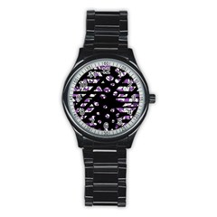 Violet Freedom Stainless Steel Round Watch by Valentinaart