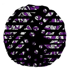 Violet Freedom Large 18  Premium Flano Round Cushions by Valentinaart