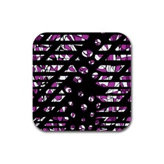 Magenta Freedom Rubber Square Coaster (4 Pack) 