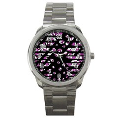 Magenta Freedom Sport Metal Watch by Valentinaart