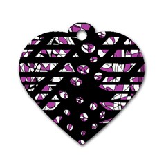 Magenta Freedom Dog Tag Heart (one Side) by Valentinaart