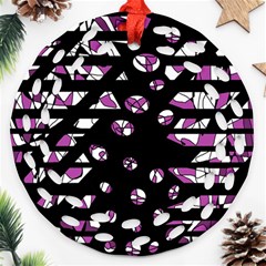 Magenta Freedom Round Filigree Ornament (2side)