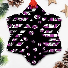 Magenta Freedom Snowflake Ornament (2-side) by Valentinaart