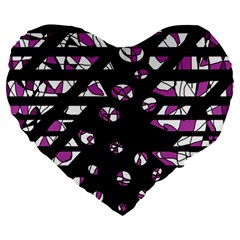 Magenta Freedom Large 19  Premium Heart Shape Cushions