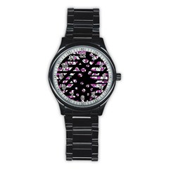 Magenta Freedom Stainless Steel Round Watch by Valentinaart