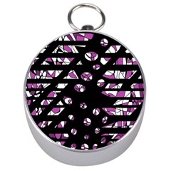 Magenta Freedom Silver Compasses by Valentinaart