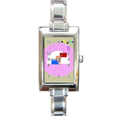 Decorative abstract circle Rectangle Italian Charm Watch