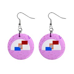 Decorative abstract circle Mini Button Earrings