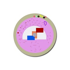 Decorative abstract circle Rubber Coaster (Round) 