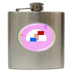 Decorative Abstract Circle Hip Flask (6 Oz) by Valentinaart