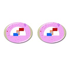 Decorative abstract circle Cufflinks (Oval)