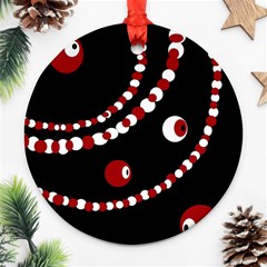 Red Pearls Ornament (round) 