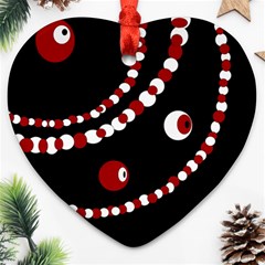 Red Pearls Ornament (heart) 