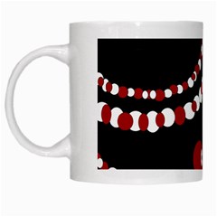 Red Pearls White Mugs