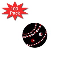 Red Pearls 1  Mini Buttons (100 Pack) 