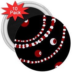 Red Pearls 3  Magnets (10 Pack) 