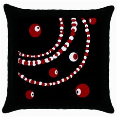 Red Pearls Throw Pillow Case (black) by Valentinaart