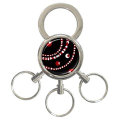 Red Pearls 3-ring Key Chains