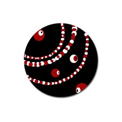 Red Pearls Magnet 3  (round) by Valentinaart