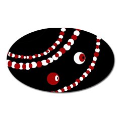 Red Pearls Oval Magnet