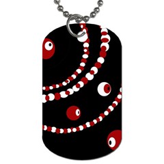 Red Pearls Dog Tag (one Side)