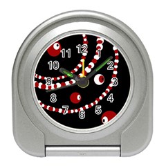 Red Pearls Travel Alarm Clocks by Valentinaart