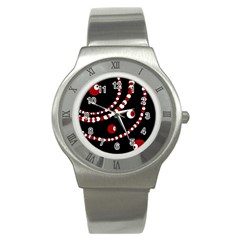 Red Pearls Stainless Steel Watch