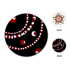 Red Pearls Playing Cards (round) 