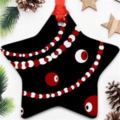 Red Pearls Star Ornament (two Sides)  by Valentinaart