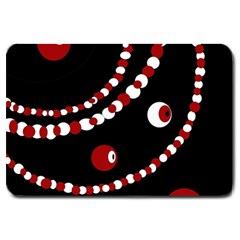 Red Pearls Large Doormat  by Valentinaart