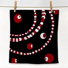 Red Pearls Face Towel