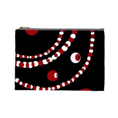 Red Pearls Cosmetic Bag (large)  by Valentinaart