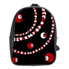 Red Pearls School Bags(large)  by Valentinaart