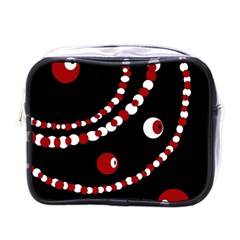 Red Pearls Mini Toiletries Bags