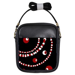 Red Pearls Girls Sling Bags