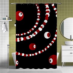 Red Pearls Shower Curtain 48  X 72  (small) 