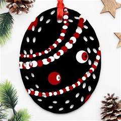 Red Pearls Ornament (oval Filigree) 