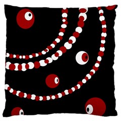 Red Pearls Large Cushion Case (one Side) by Valentinaart