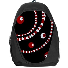 Red Pearls Backpack Bag by Valentinaart