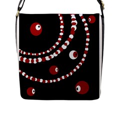 Red Pearls Flap Messenger Bag (l) 