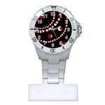 Red pearls Plastic Nurses Watch Front