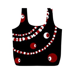 Red Pearls Full Print Recycle Bags (m)  by Valentinaart